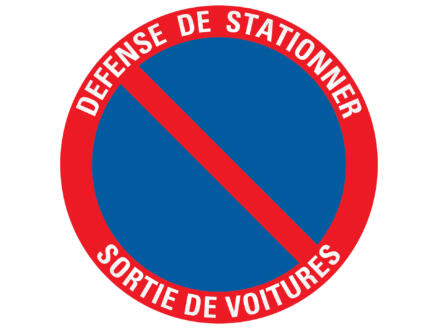 Panneau interdit de stationner sortie voitures 18cm 1