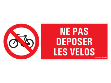 Panneau ne pas déposer vélos 33x12 cm 1