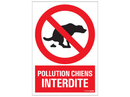 Panneau pollution chiens interdit 23x33 cm 1