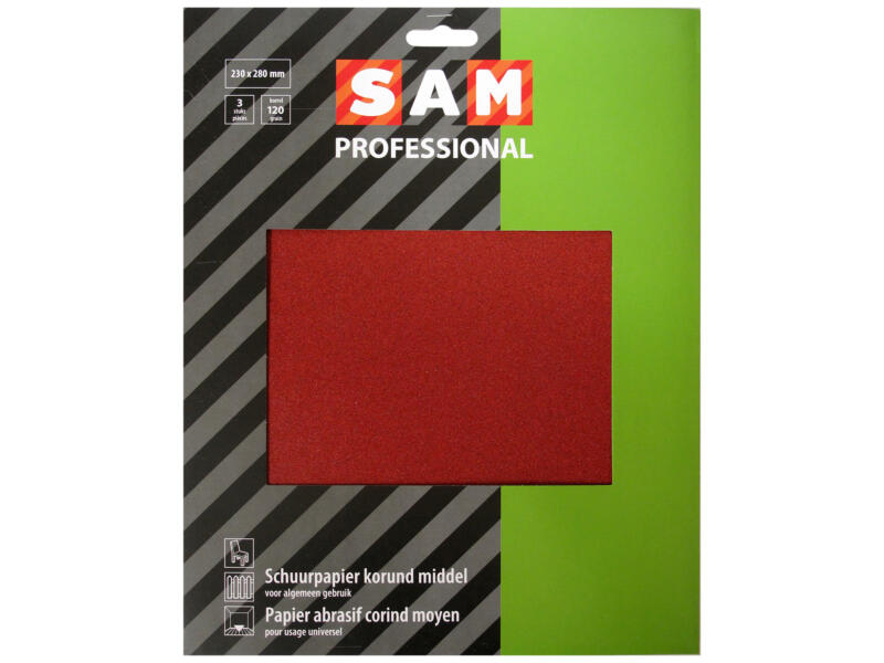 Sam Papier abrasif G120 sec moyen (3 pièces)