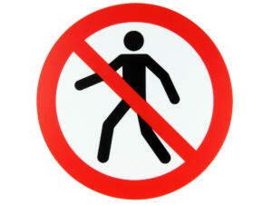 Pictogram verboden voor voetgangers 18cm