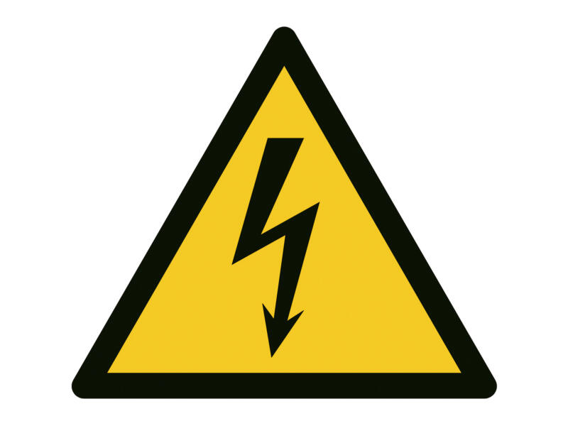 Pictogramme autocollant danger électrique 20cm | Hubo