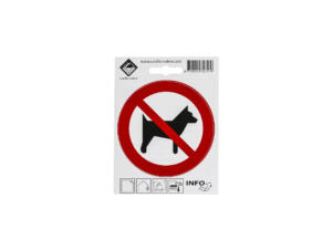 Pictogramme autocollant interdit aux chiens 10cm