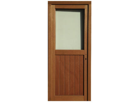 Porte extérieure semi-vitrée poussant gauche 217x94 cm bois 1