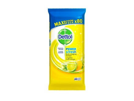 Dettol Power & Fresh reinigingsdoekjes citroen en limoen 80 stuks 1