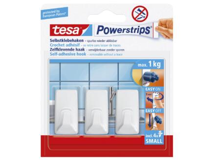 Tesa Powerstrips handdoekhaakje 4cm 1kg wit 3 stuks 1