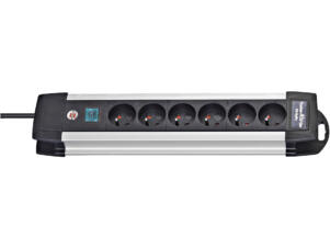 Brennenstuhl Premium-Alu-Line stekkerdoos 6x met schakelaar en kabel 3m zwart