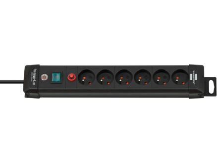 Premium-Line bloc multiprise 6x avec interrupteur et câble 3m noir 1