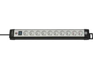 Brennenstuhl Premium-Line stekkerdoos 10x met schakelaar en kabel 3m lichtgrijs