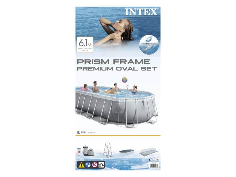 Prism Frame piscine tubulaire 610x305x122 cm + pompe | Hubo