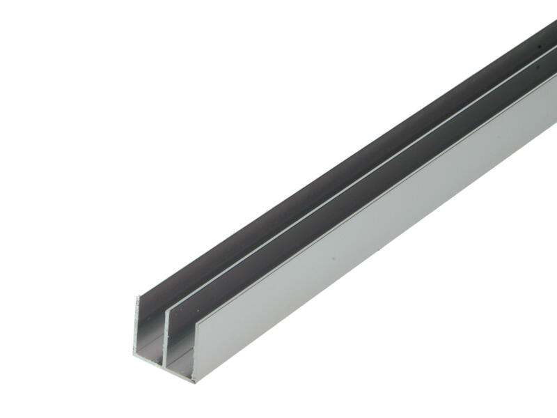 Arcansas Profil en U double 1m 20x18 mm aluminium brillant anodisé