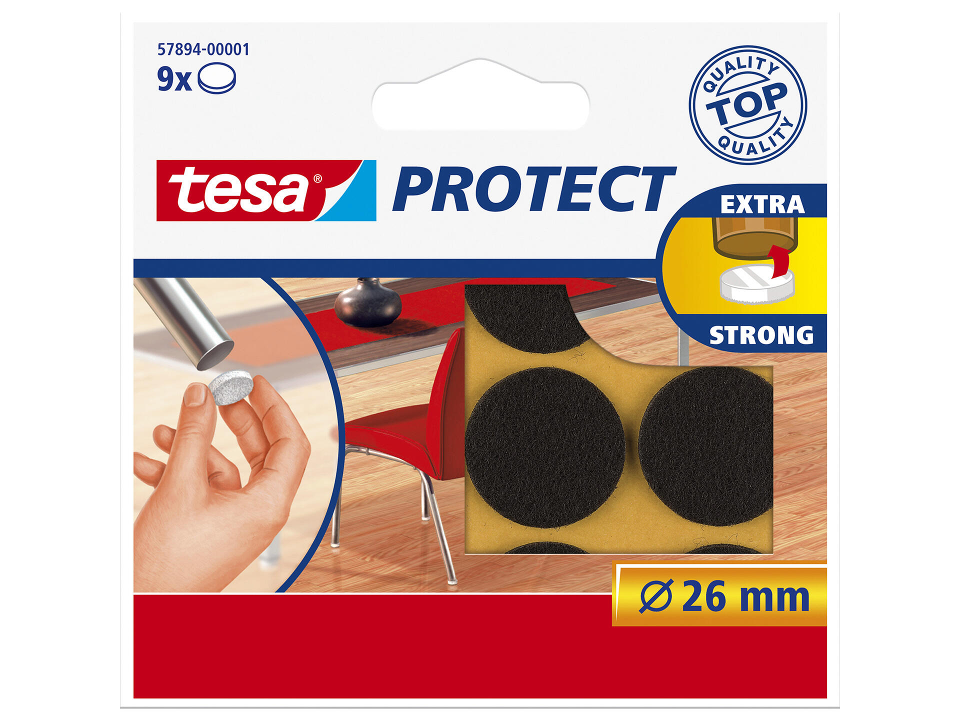 Tesa Protec patin feutre 26mm brun 9 pièces
