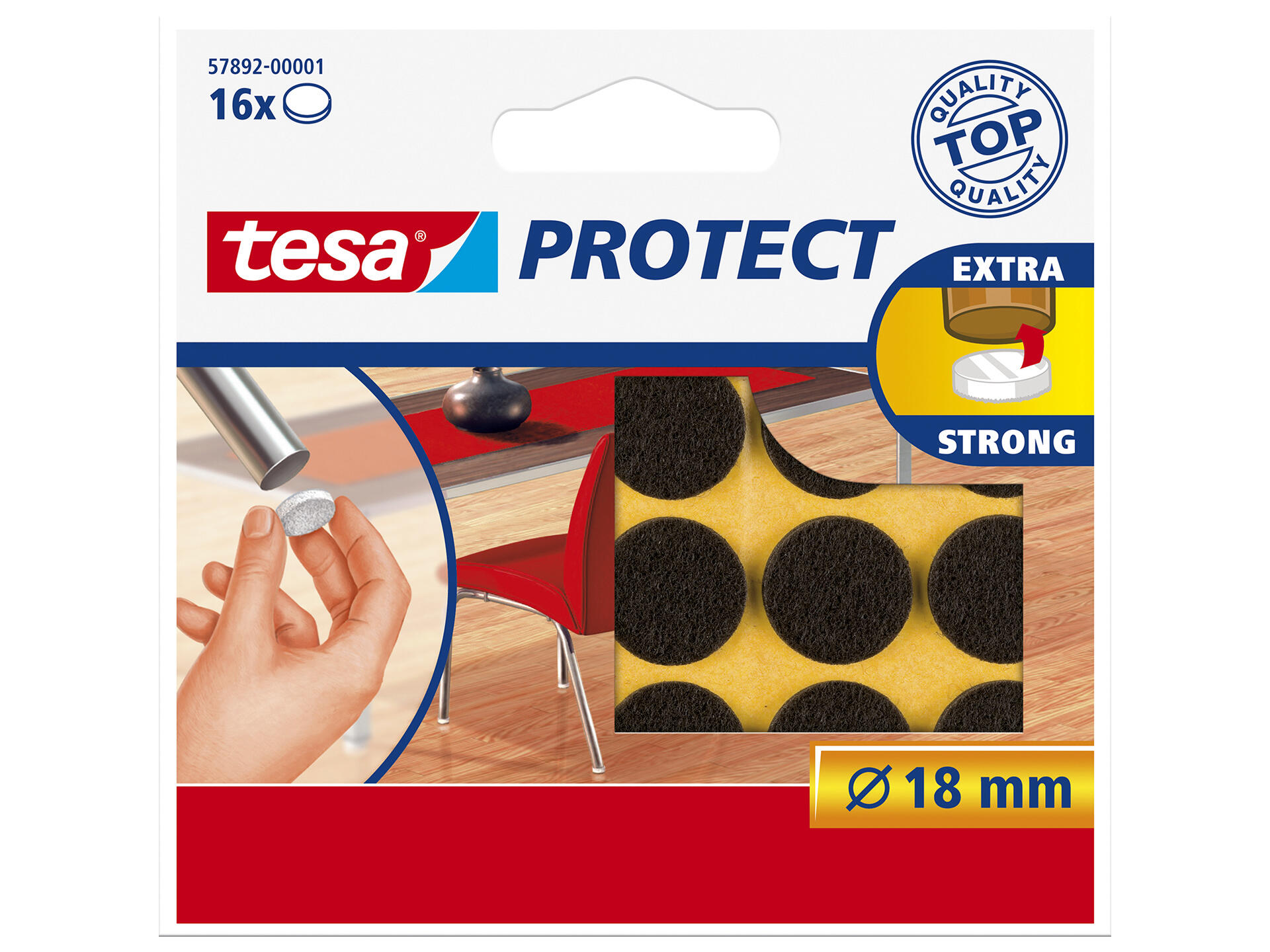 Tesa Protect patin feutre 18mm brun 16 pièces