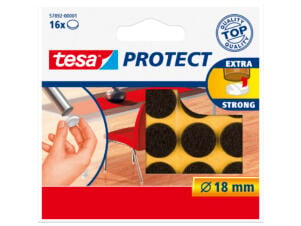 Tesa Protect viltglijder 18mm bruin 16 stuks
