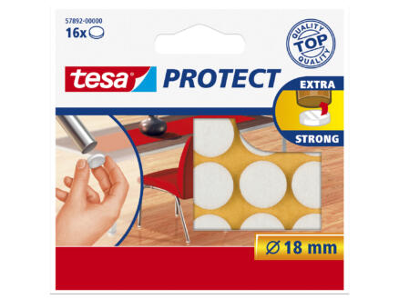 Tesa Protect viltglijder 18mm wit 16 stuks 1
