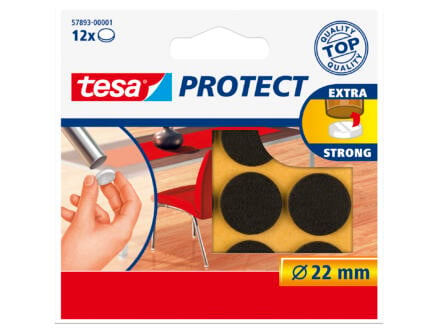 Tesa Protect viltglijder 22mm bruin 12 stuks 1