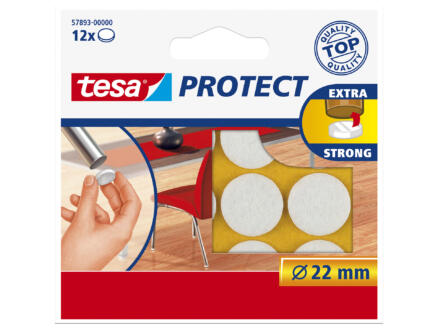 Tesa Protect viltglijder 22mm wit 12 stuks 1