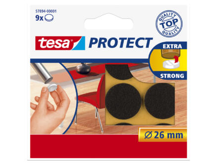 Tesa Protect viltglijder 26mm bruin 9 stuks 1