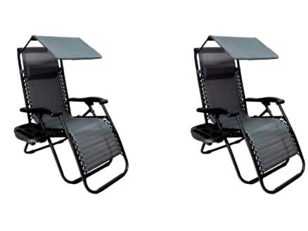 Relax Chair Aldabra ligstoel zwart 2 stuks 1