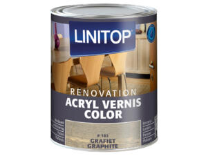 Linitop Renovation vernis acryl zijdeglans 0,25l grafiet #182