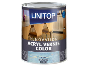 Linitop Renovation vernis acryl zijdeglans 0,75l blauw #186