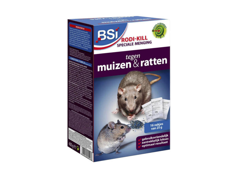 Anti Rodi BSI Rodi-Kill mélange anti-souris & rats 400g | Hubo
