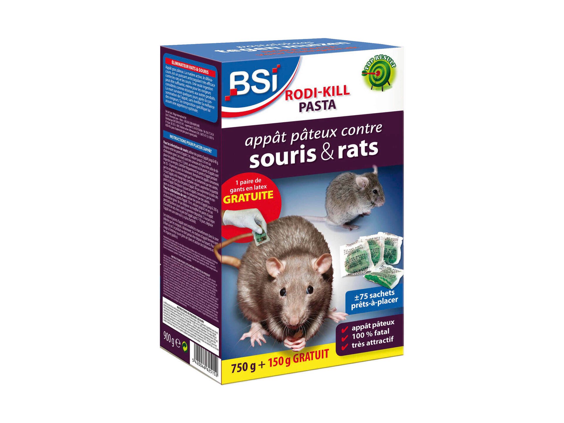 BSI Rodi-Kill pâte anti-rats & anti-souris 750g + 20% gratuit