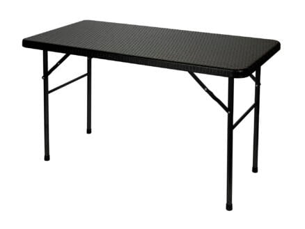 Rotan table pliante 120x60 cm noir