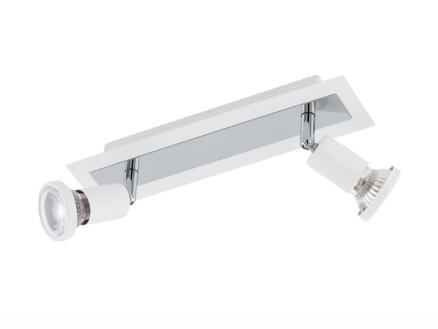 Eglo Sarria barre de spots LED GU10 2x5 W blanc/chrome