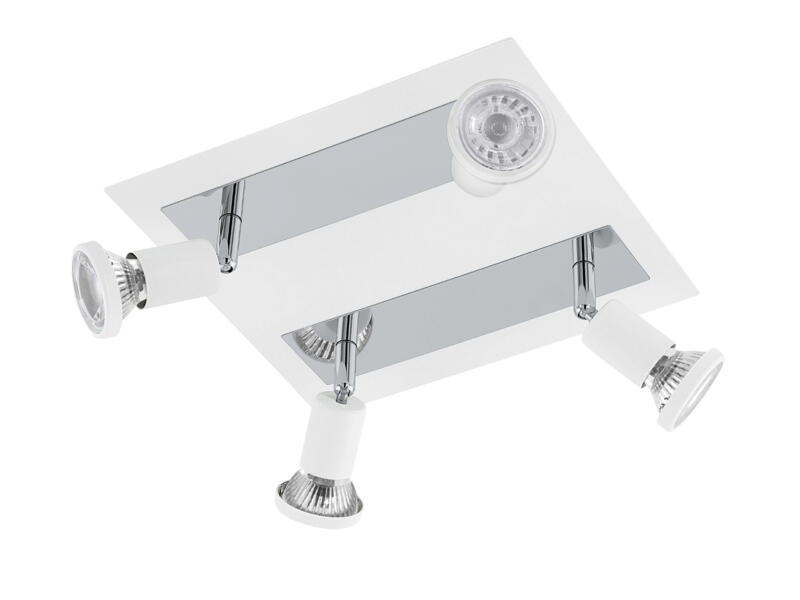 Eglo Sarria spot de plafond LED GU10 4x5 W blanc/chrome