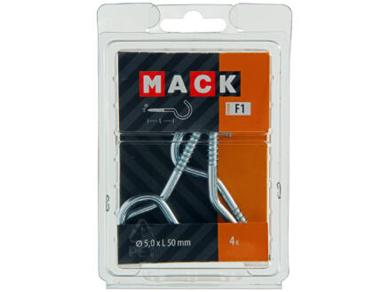 Mack Schroefhaken 50x5 mm verzinkt 4 stuks 1