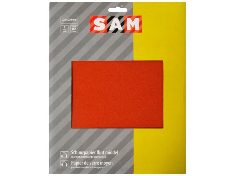 Sam Schuurpapier flint K100 medium (5 stuks)