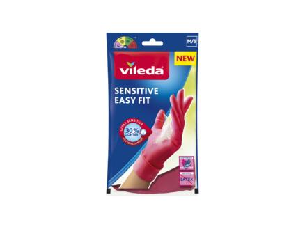 Vileda Sensitive Easy Fit huishoudhandschoenen M nitril roze 1