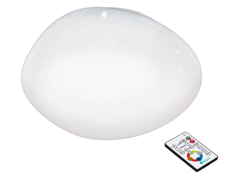 Eglo Sileras plafonnier LED 21W dimmable blanc cristal + télécommande