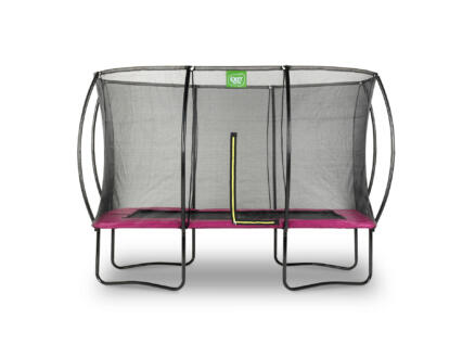 Silhouette trampoline 244x366 cm + filet de sécurité rose 1