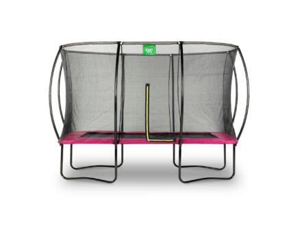 Silhouette trampoline 244x366 cm + veiligheidsnet roze 1