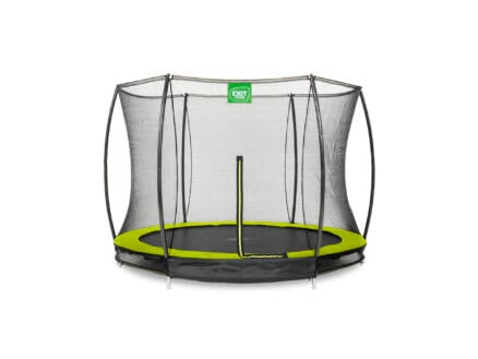 Silhouette trampoline enterré 244cm + filet de sécurité vert 1