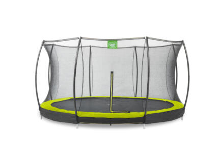 Silhouette trampoline enterré 427cm + filet de sécurité vert 1