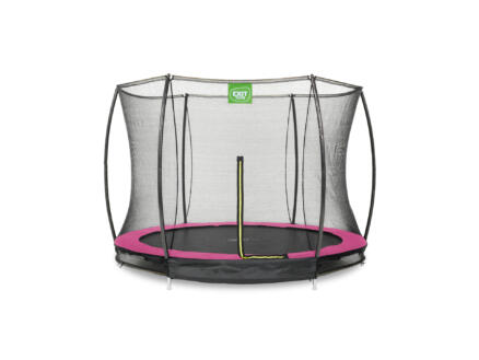 Silhouette trampoline ingegraven 244cm + veiligheidsnet roze 1