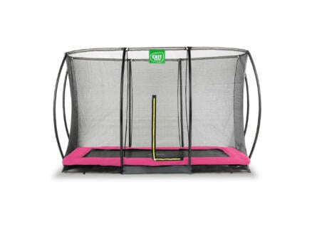 Silhouette trampoline ingegraven 244x366 cm + veiligheidsnet roze 1