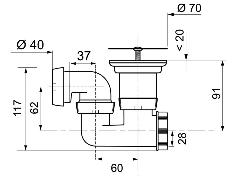 Wirquin Siphon douche avec sortie orientable D50 40mm