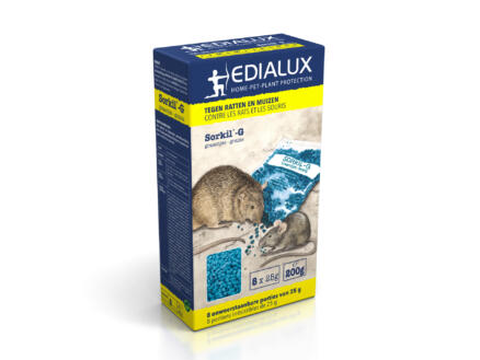 Edialux Sorkil-G granen tegen ratten en muizen 8x25 g 1