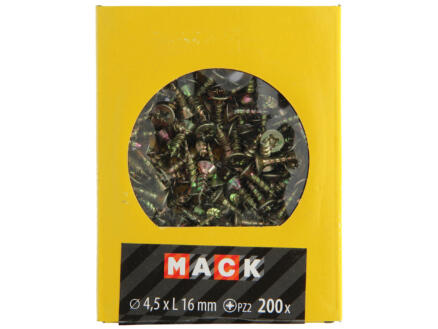 Mack Spaanplaatschroeven PZ2 16x4,5 mm geelverzinkt 200 stuks 1