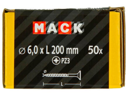 Mack Spaanplaatschroeven PZ3 200x6 mm geelverzinkt 50 stuks 1