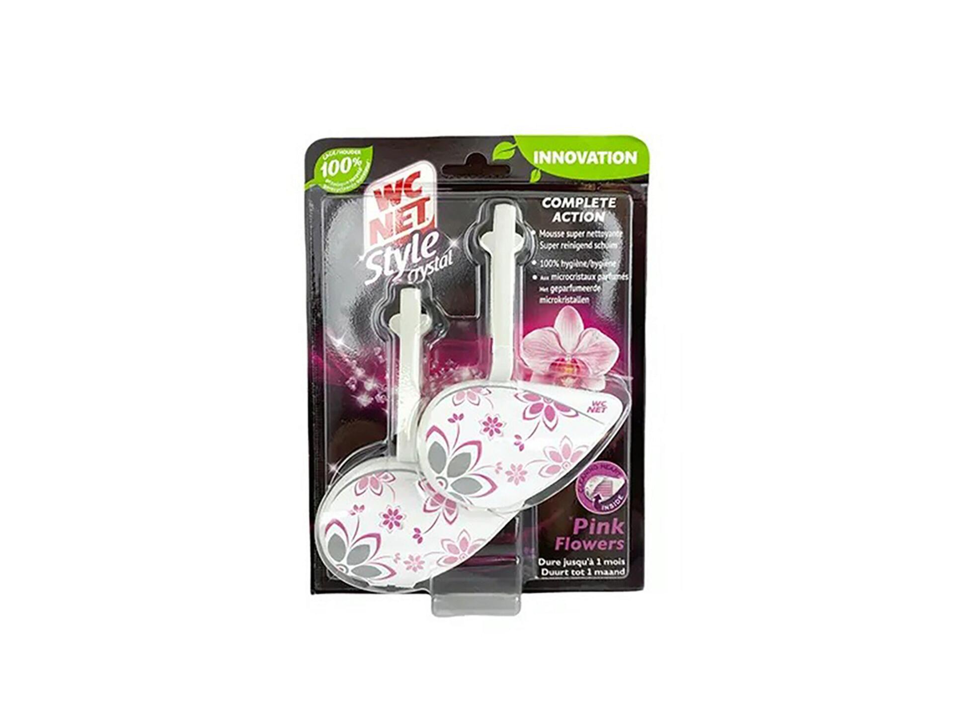 WC-net Style Crystal bloc WC pink flowers 2 pièces