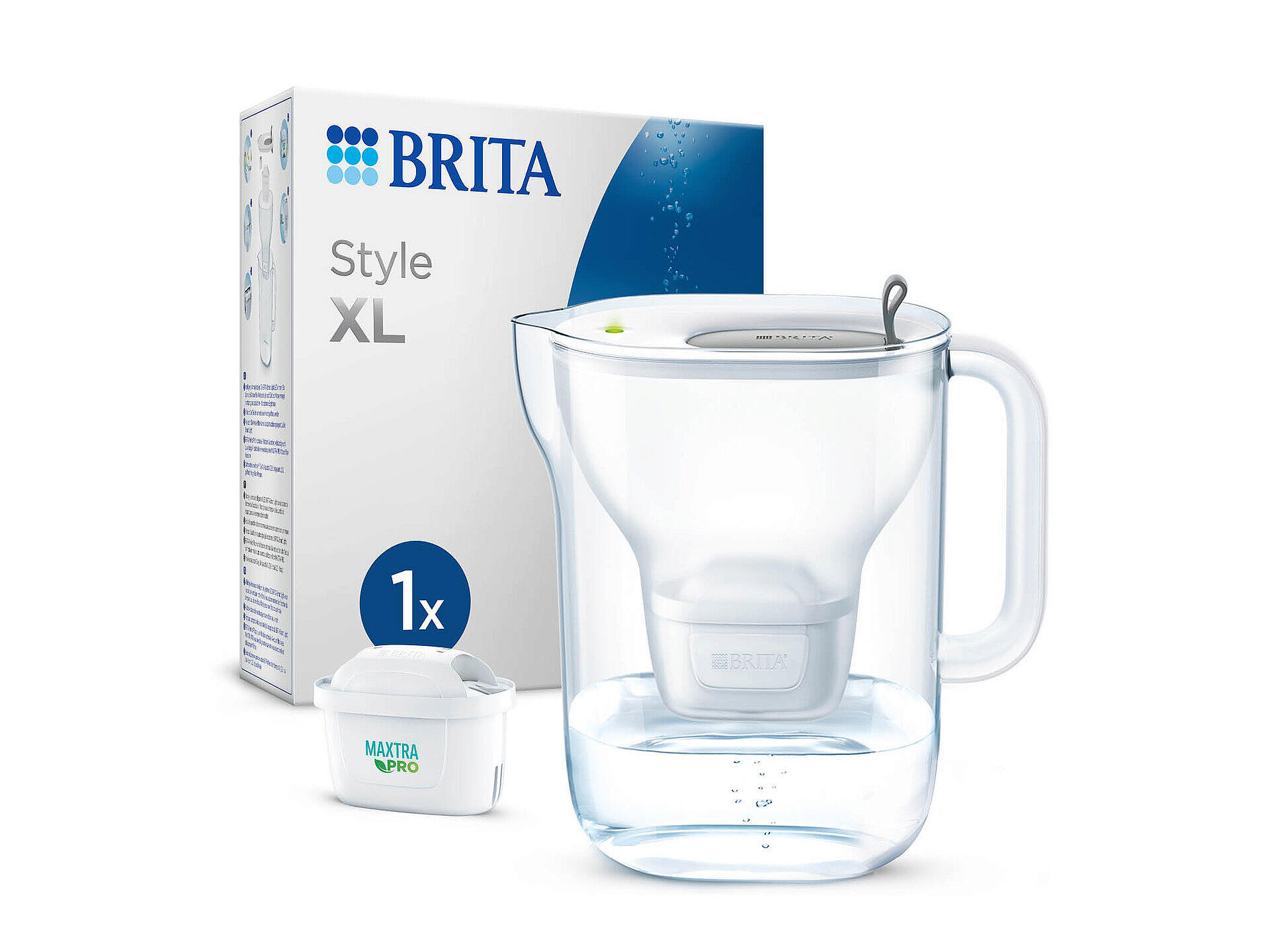 Brita Style waterfilterkan XL 3,6l grijs + 1 Maxtra Pro All-in-One filterpatroon