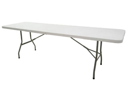 Garden Plus Table pliante 244x75 cm gris/blanc