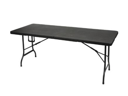 Table pliante aspect bois 180x75 cm noir 1