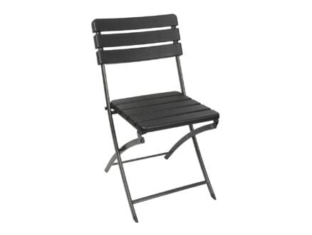 Perel Tibo chaise pliante aspect bois noir