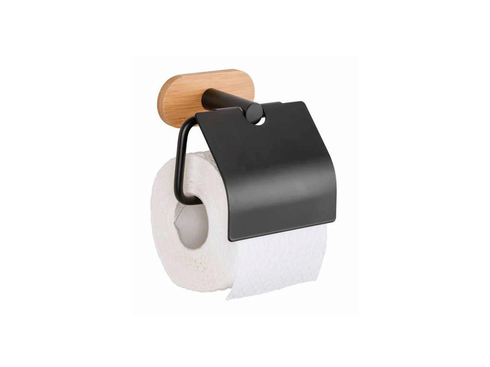 Wenko Turbo-Loc Orea porte-papier toilette avec clapet bambou